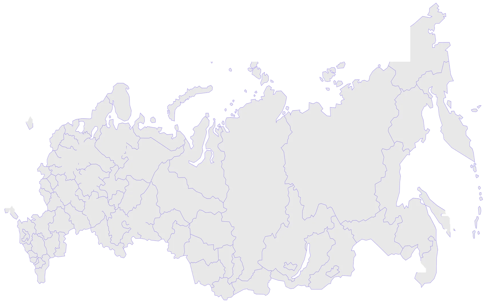 Карта России с отметками городов, где работают решения IDESK